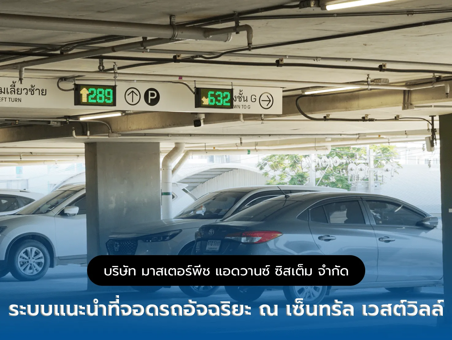 ระบบแนะนำที่จอดรถอัจฉริยะ ณ เซ็นทรัล เวสต์วิลล์